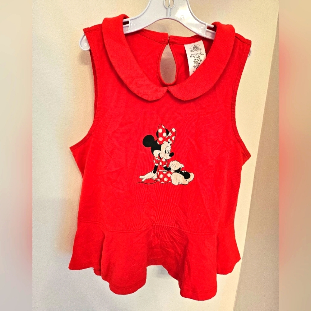 Disney little girls Minnie mouse peplum collared tank small